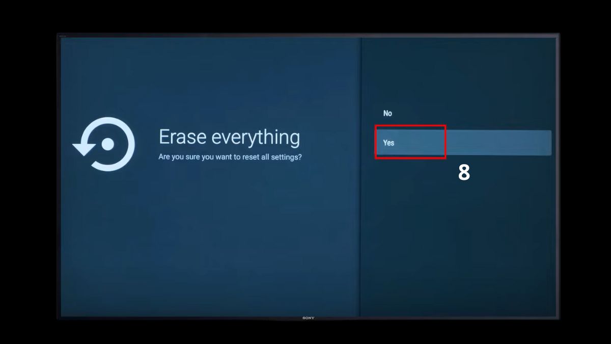 Khôi phục cài đặt gốc để tắt chế độ an toàn trên tivi Sony (khi cần thiết)