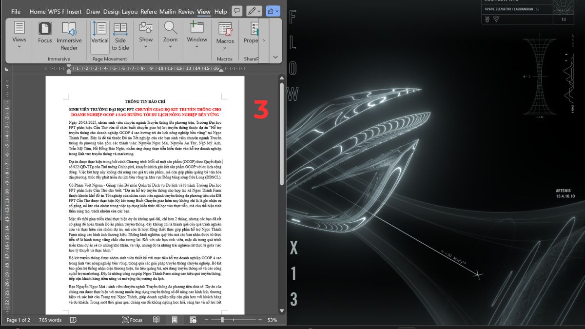 Kéo thu nhỏ để Word hiển thị một trang