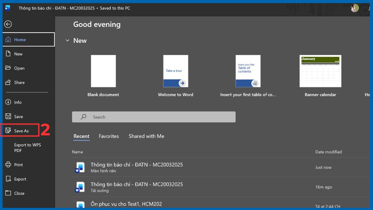Lưu file bằng tên khác để tắt chế độ Read Only