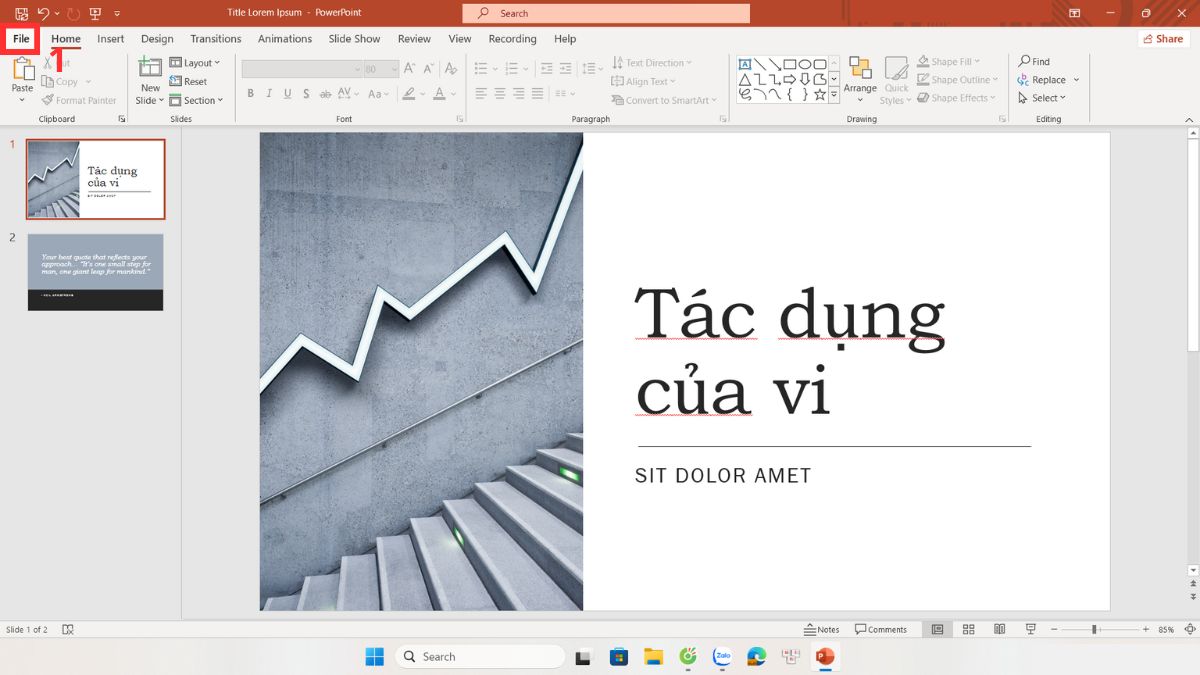 Tắt gạch chân đỏ trong PowerPoint 2016/2019/2021