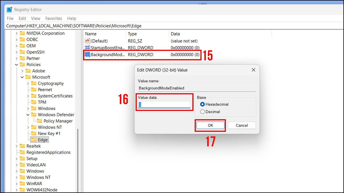 Sử dụng Registry Editor để vô hiệu hóa Edge