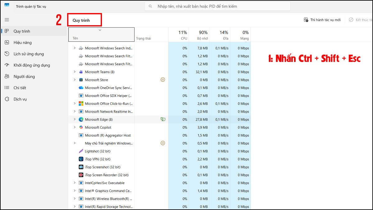 Kiểm tra Microsoft Edge chạy ngầm trong Task Manager