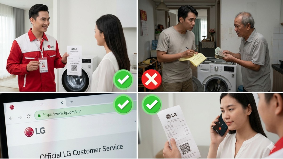 Cách nhận biết trung tâm bảo hành LG chính hãng và giả mạo
