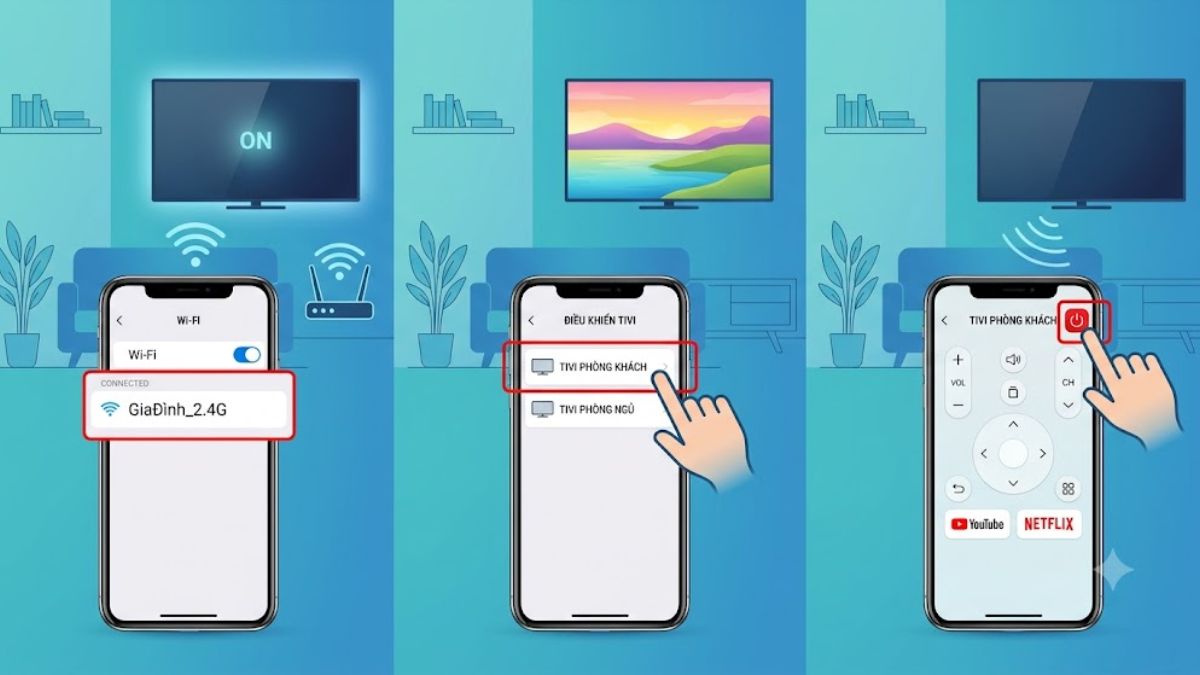 Tắt bằng điện thoại thông minh (Smart TV)