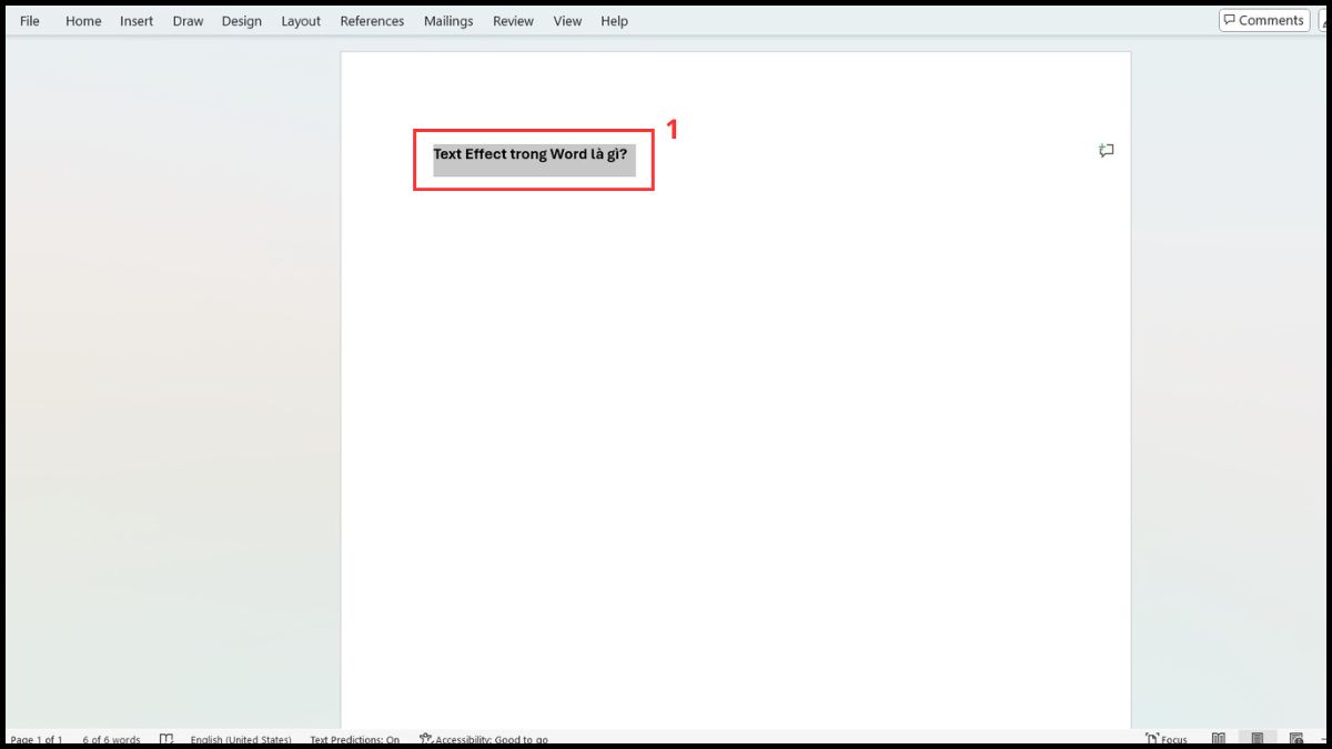 Chỉ sử dụng một loại Text Effect trong Word