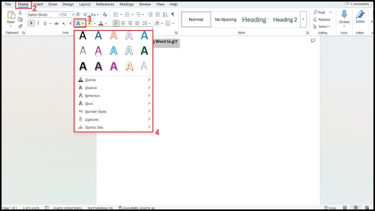 Chỉ sử dụng một loại Text Effect trong Word