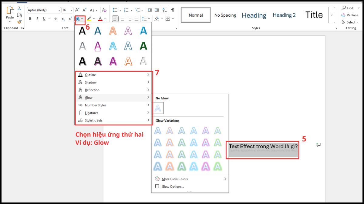 Kết hợp nhiều loại Text Effect trong Word