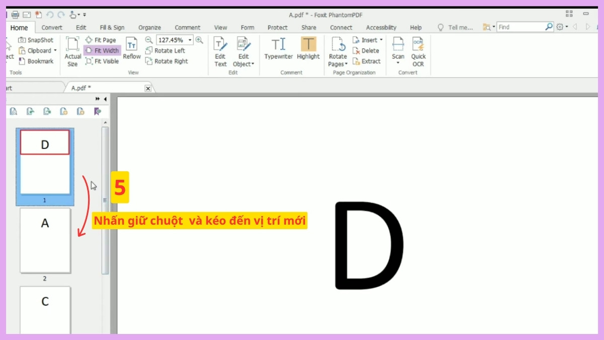 Cách chuyển trang trong PDF bằng Foxit Reader