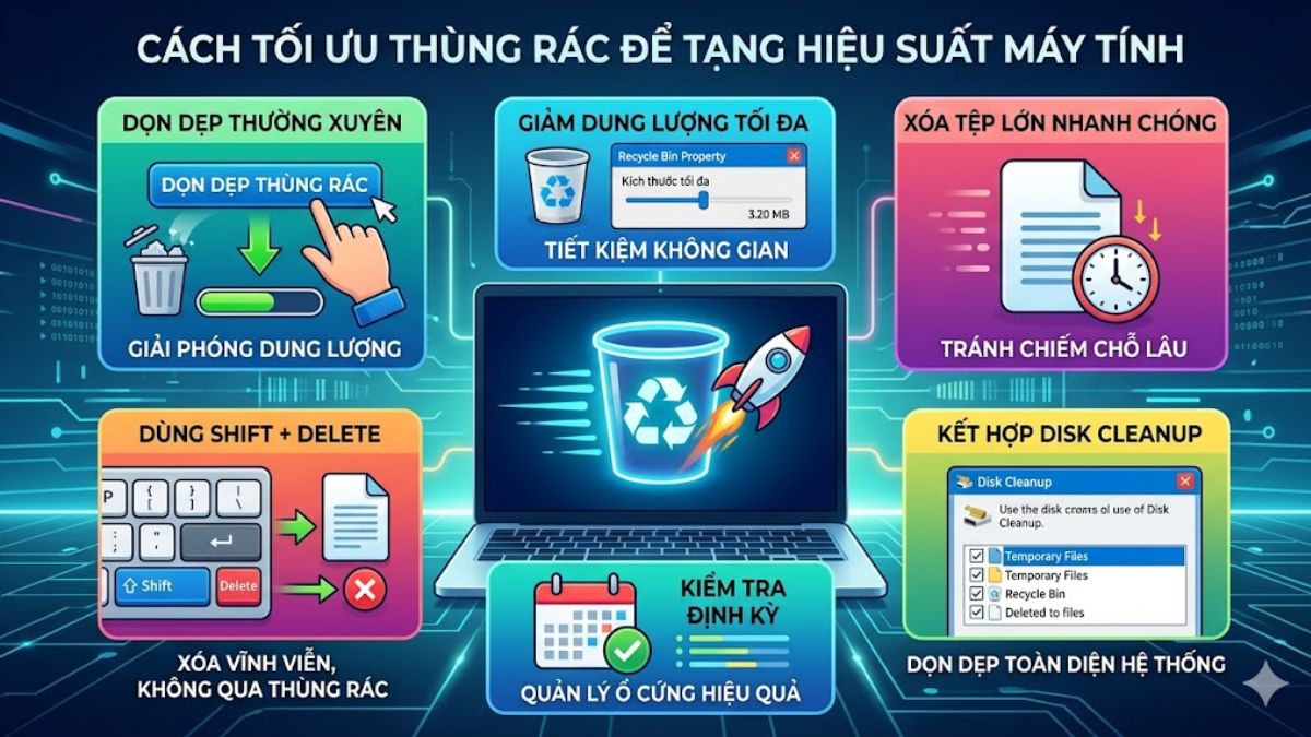 Tối ưu thùng rác để tăng hiệu suất máy tính