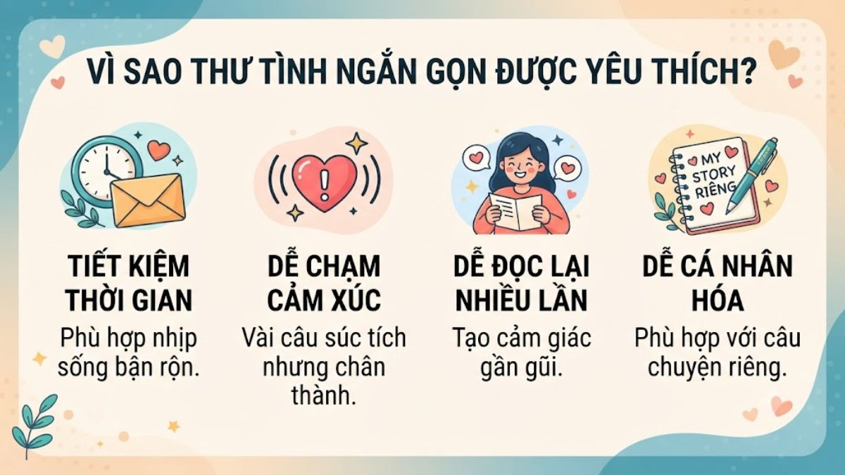 Lý do thư gửi cho người yêu ngắn gọn được ưa chuộng
