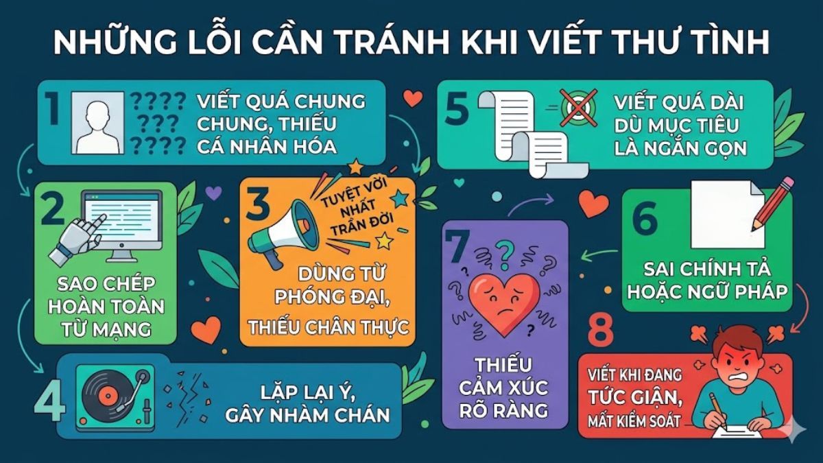 Những lỗi cần tránh khi viết thư tình