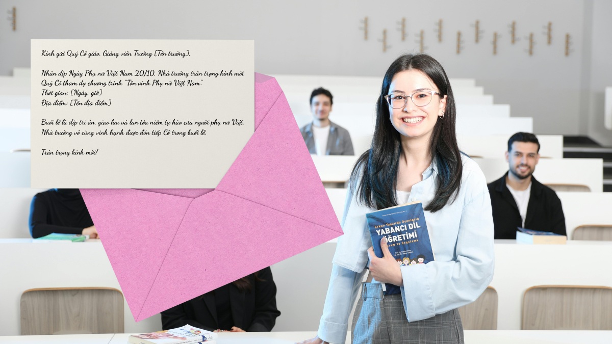 Mẫu thư mời 20/10 gửi đến Giáo viên/Giảng viên