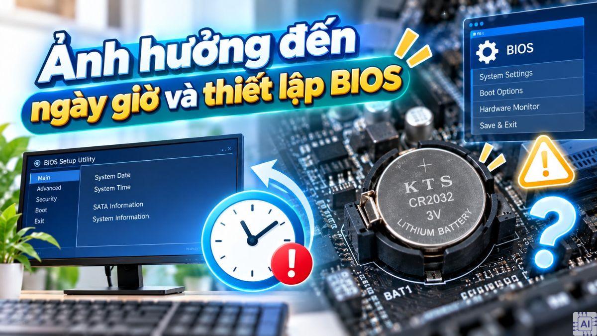 Ảnh hưởng đến ngày giờ và thiết lập BIOS