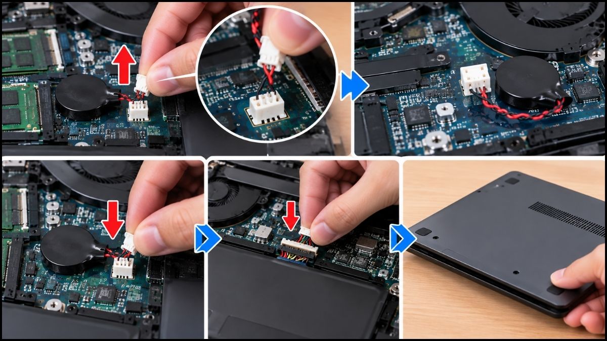 Cách tháo pin CMOS đối với laptop