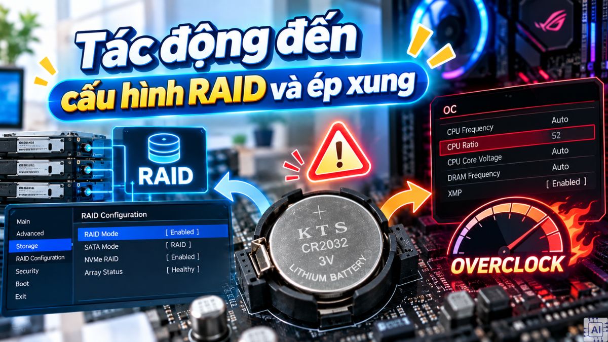 Tác động đến cấu hình RAID và ép xung