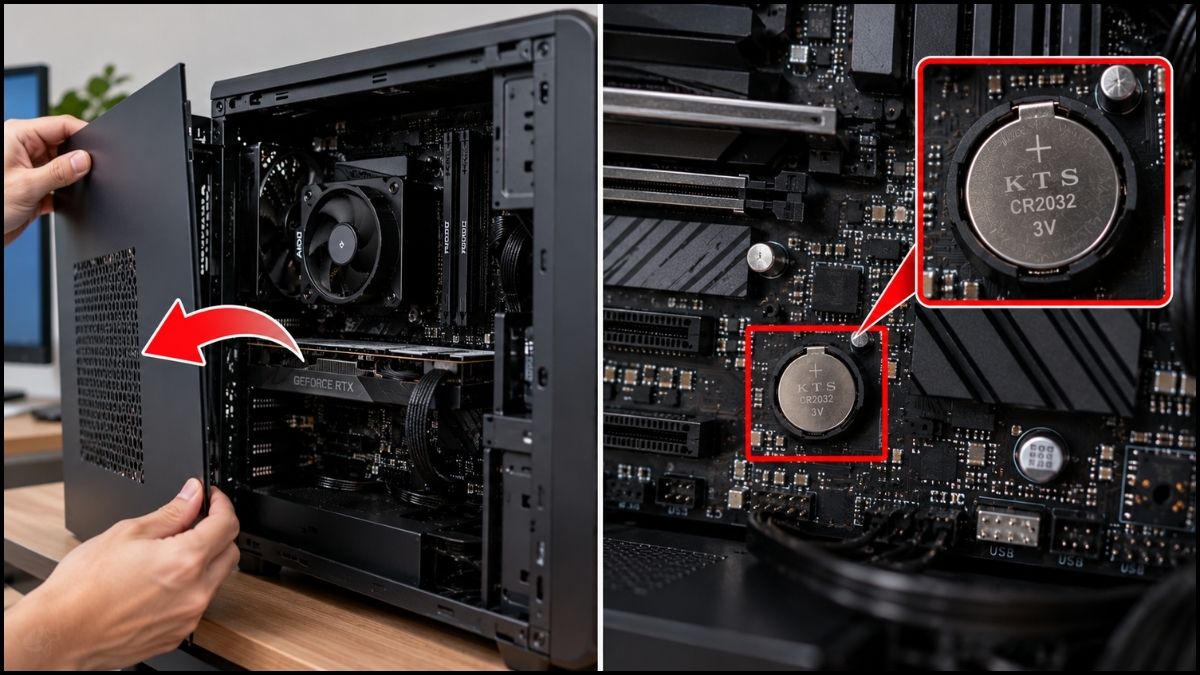 Các bước tháo pin CMOS trên máy tính bàn