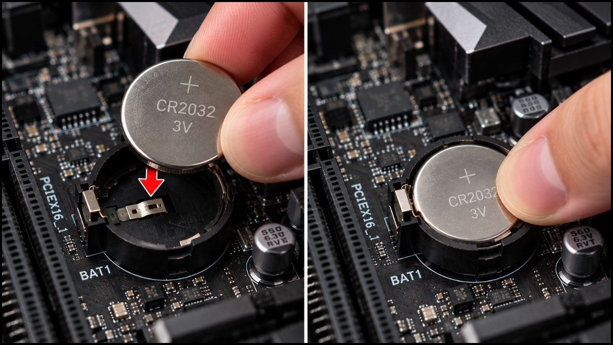 Các bước tháo pin CMOS trên máy tính bàn