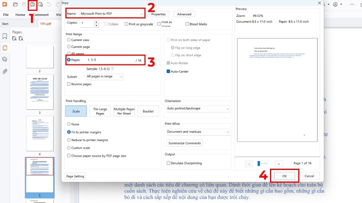 Cách tách trang PDF trong Foxit Reader