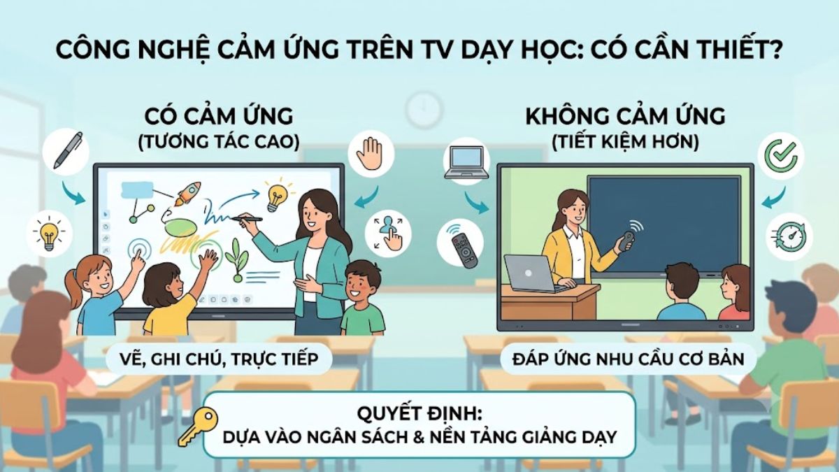 Công nghệ cảm ứng có thực sự cần thiết khi mua tivi dạy học không?