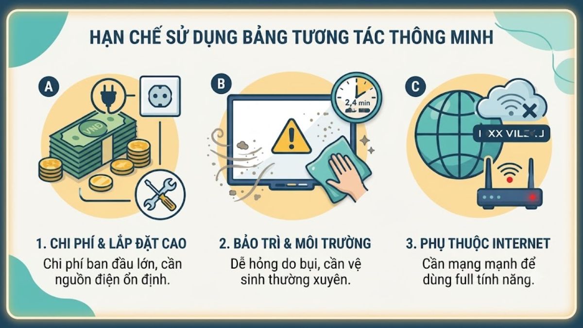 Một vài hạn chế cần cân nhắc khi mua tivi dạy học