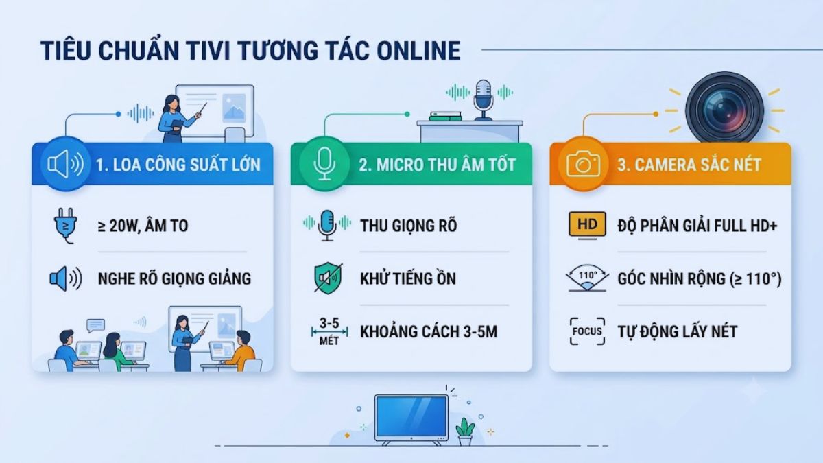 Loa, micro và camera phục vụ dạy học online