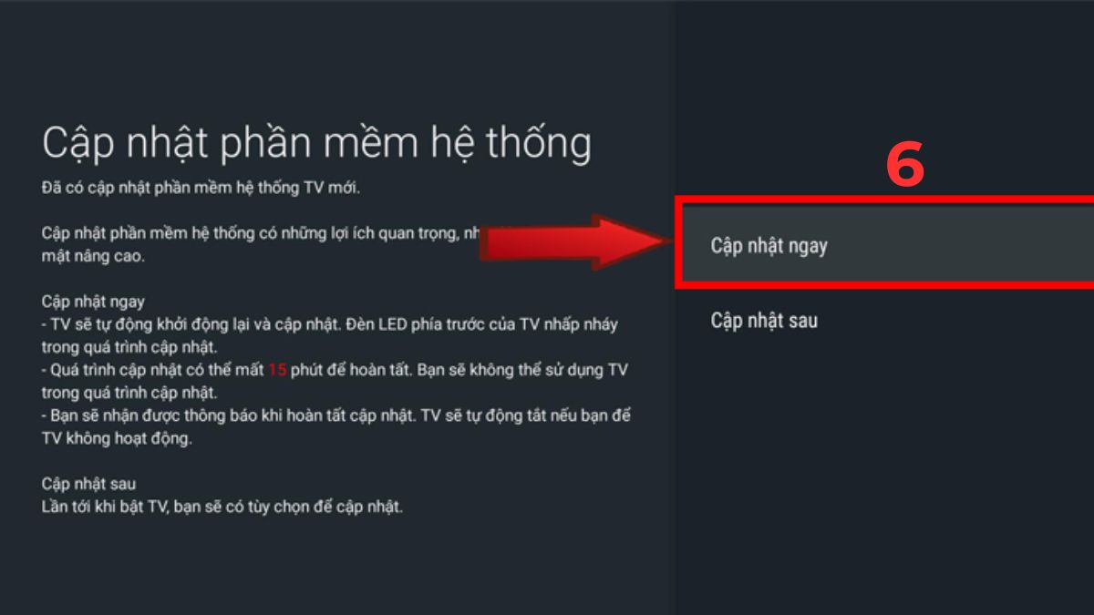 Tiến hành cập nhật phần mềm