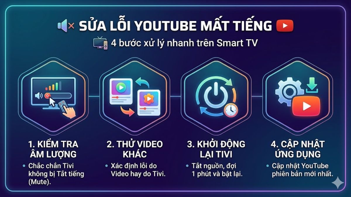 Tivi không phát ra âm thanh khi xem YouTube