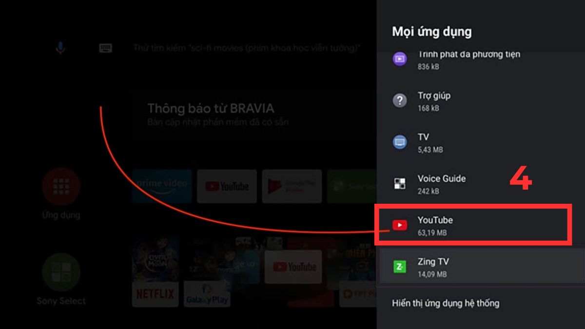 Xóa cache và dữ liệu ứng dụng YouTube để khắc phục tình trạng không vào được ứng dụng