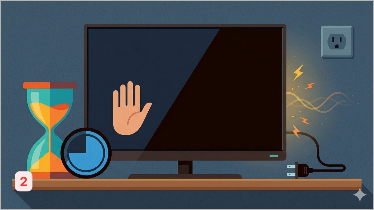 Đợi TV xả điện thừa