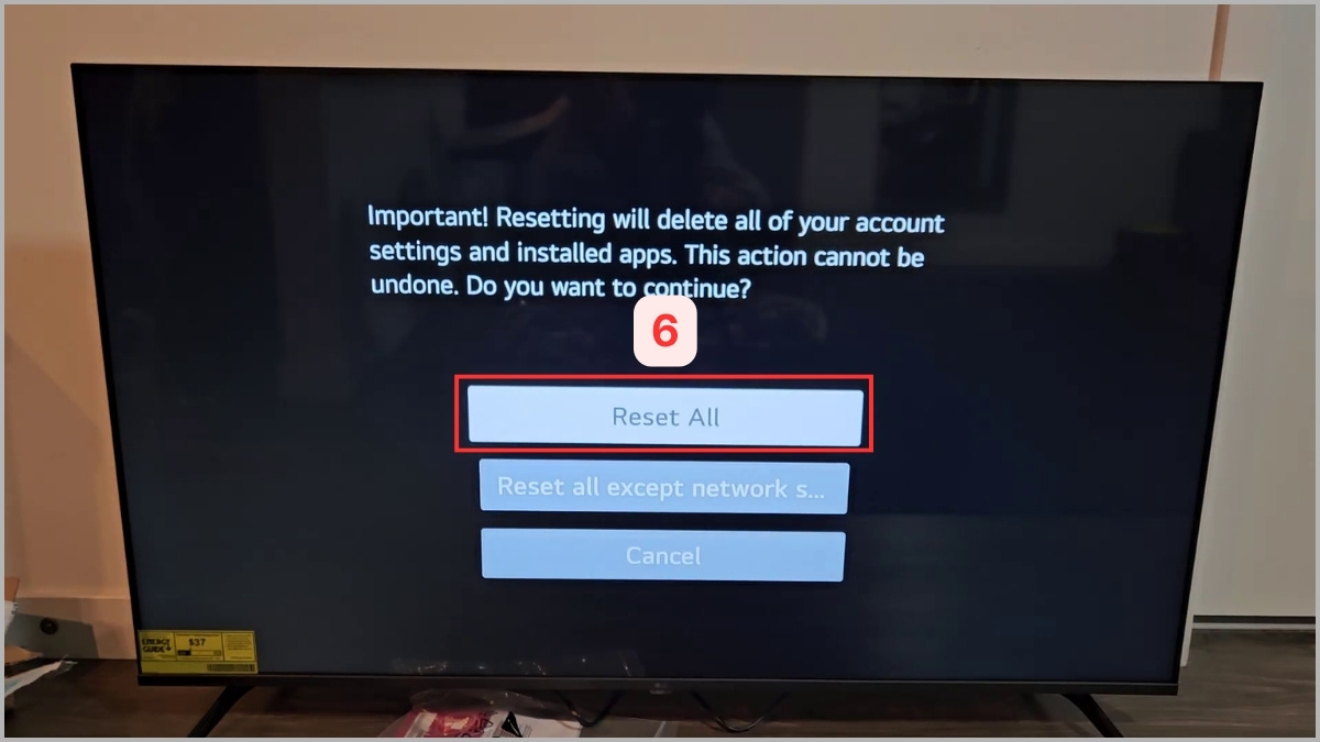 Reset tivi về cài đặt gốc