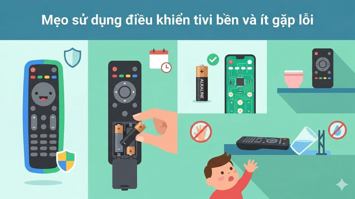 Mẹo sử dụng điều khiển tivi bền và ít gặp lỗi