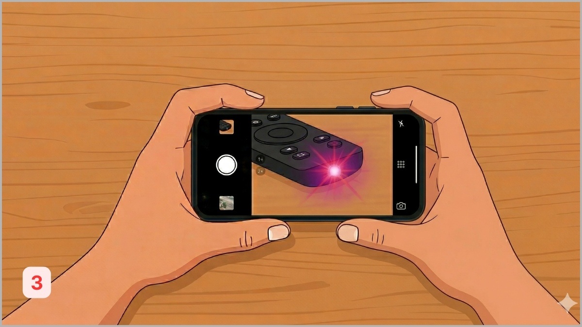 Kiểm tra tín hiệu hồng ngoại bằng camera điện thoại để biết còn hoạt động hay không