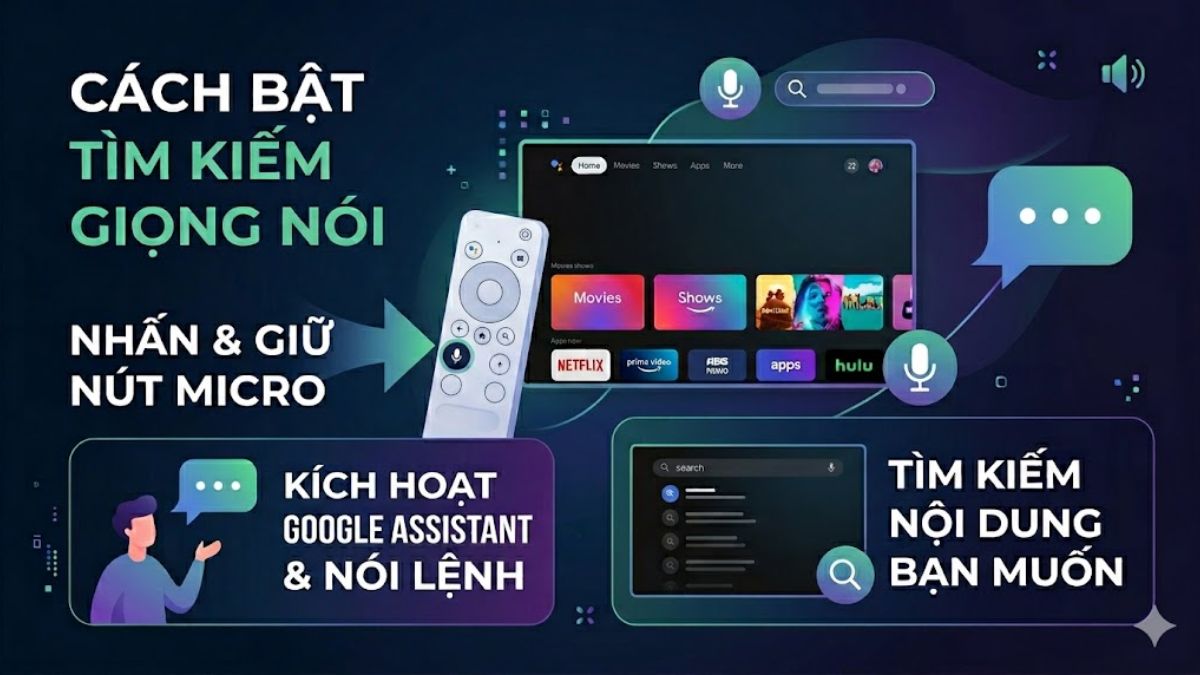 Cách bật tìm kiếm giọng nói trên Google TV