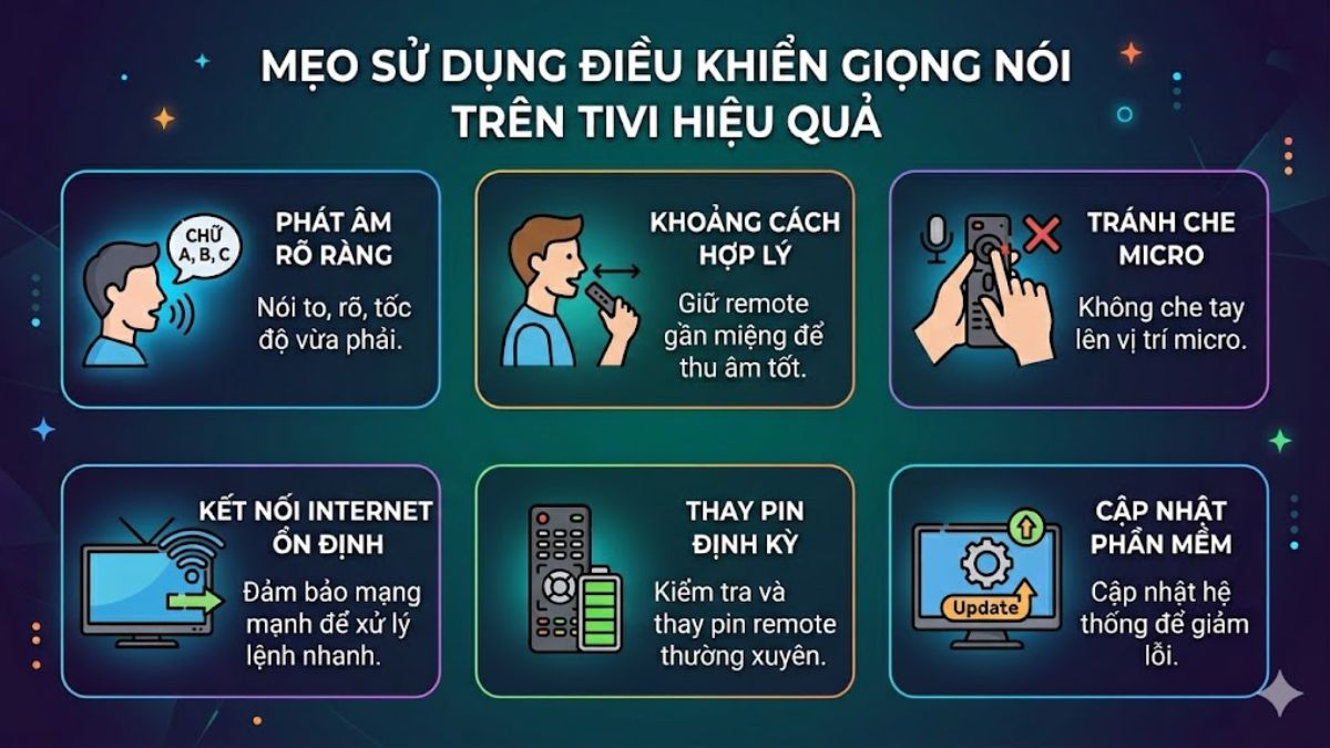 Mẹo sử dụng điều khiển giọng nói trên tivi hiệu quả hơn
