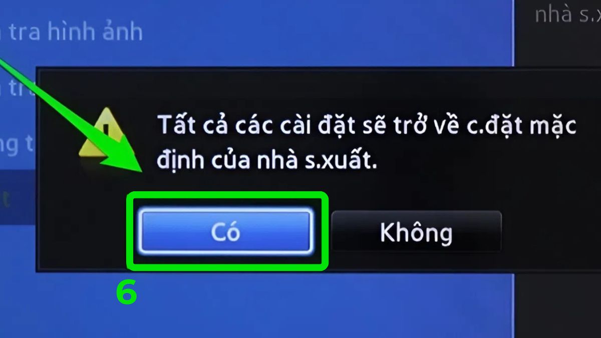 Reset cài đặt gốc tivi Samsung để sửa lỗi tivi Samsung có tiếng mà không có hình