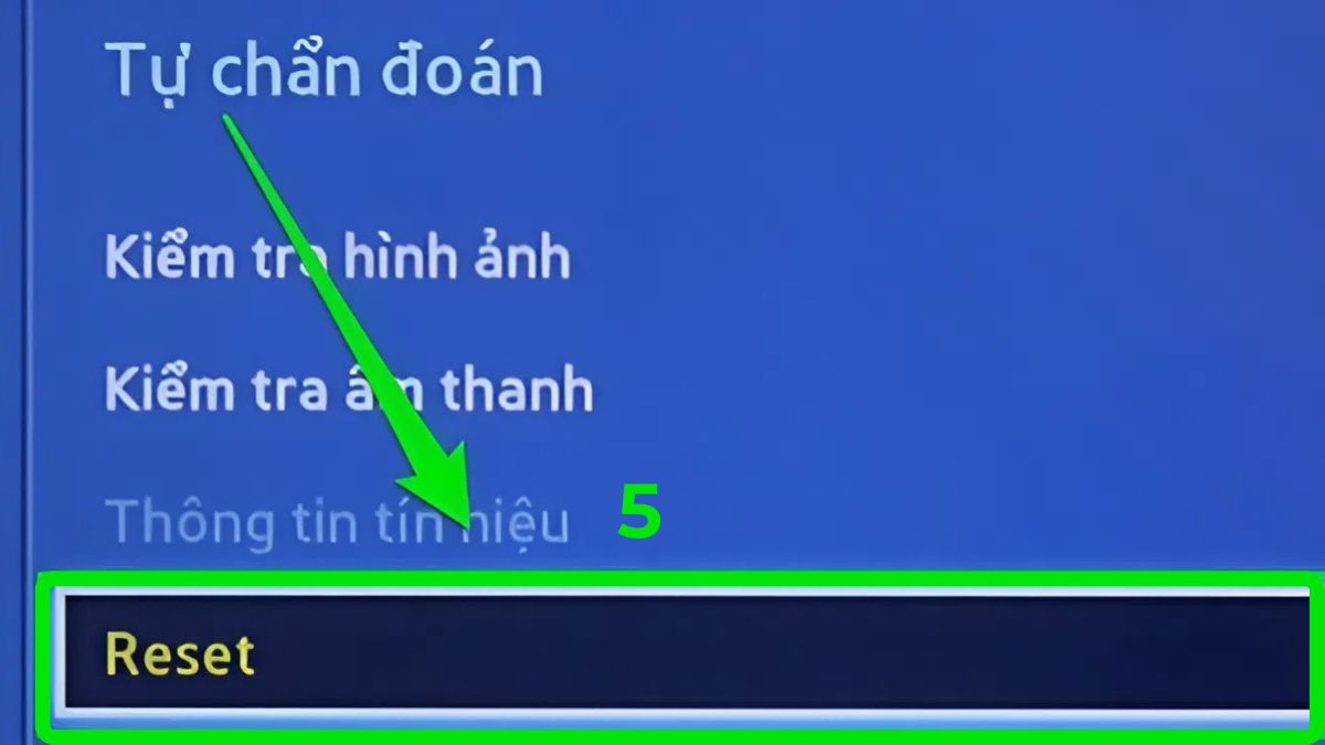 Reset cài đặt gốc tivi Samsung để sửa lỗi tivi Samsung có tiếng mà không có hình