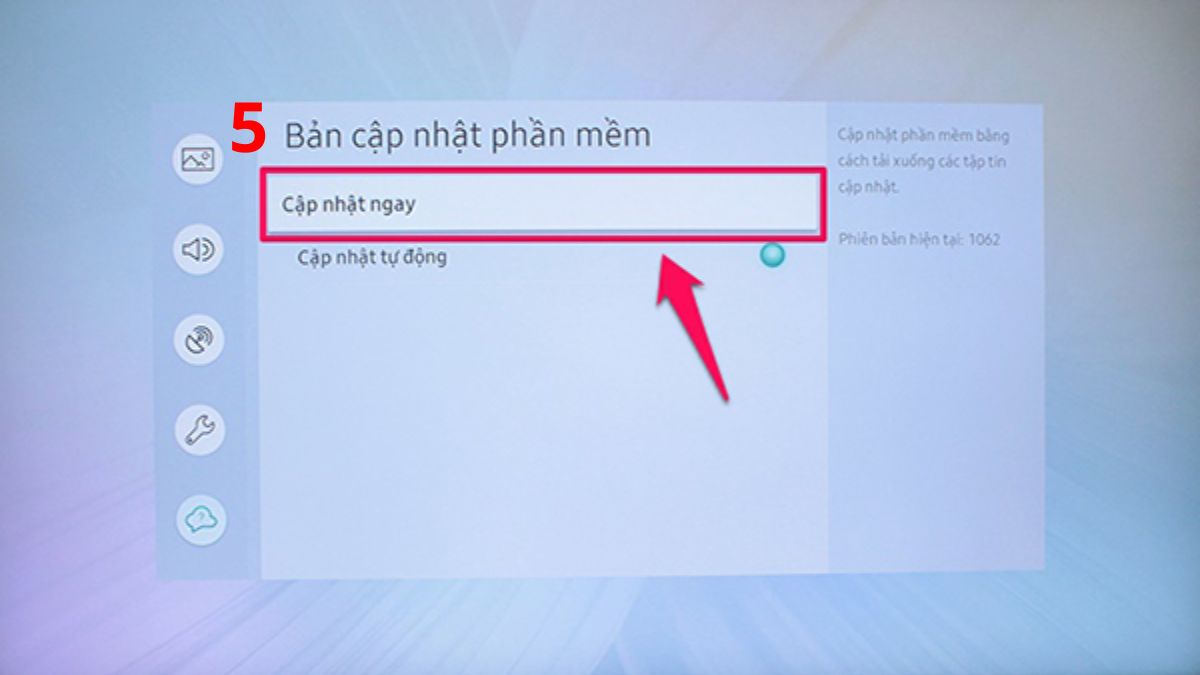 Cập nhật phần mềm hệ thống của tivi Samsung
