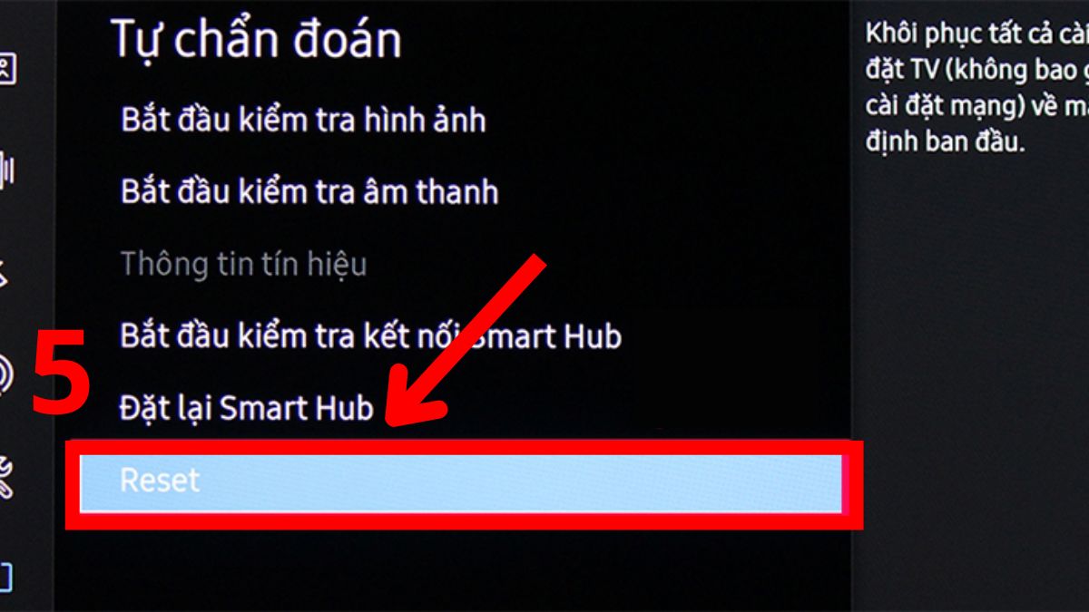 Reset tivi Samsung