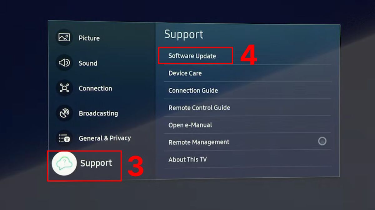 Cập nhật phần mềm tivi Samsung
