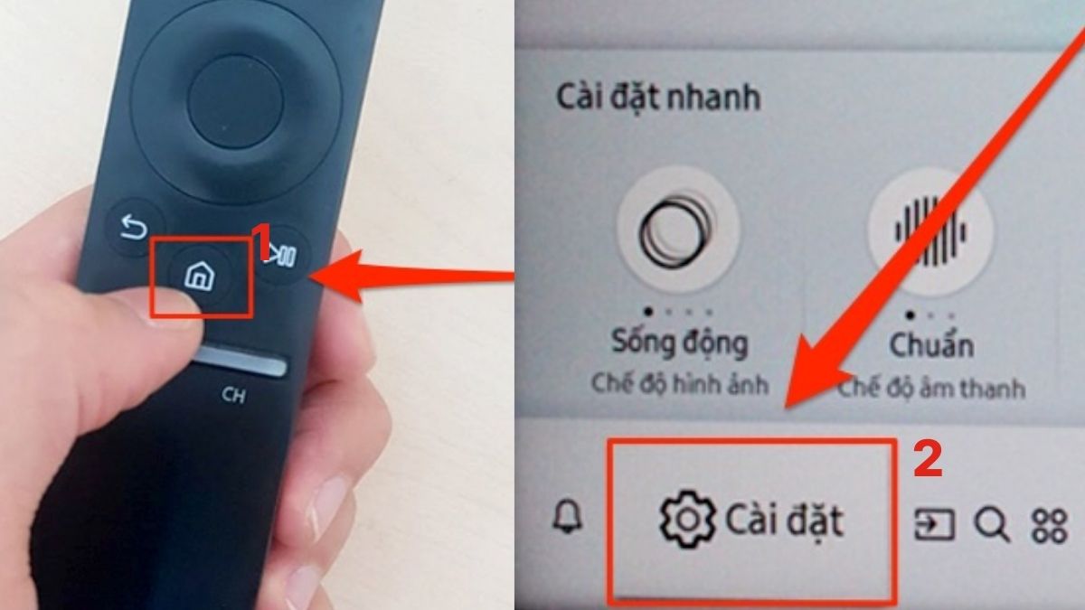 Kiểm tra model tivi Samsung trong phần Cài đặt