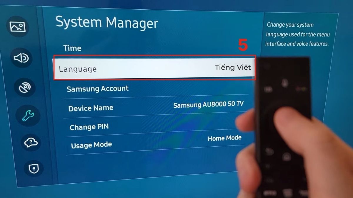 Thiết lập lại ngôn ngữ và vùng cho tivi
