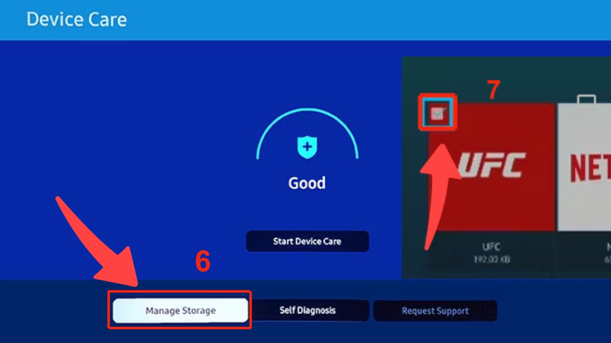 Giải phóng bộ nhớ tivi Samsung