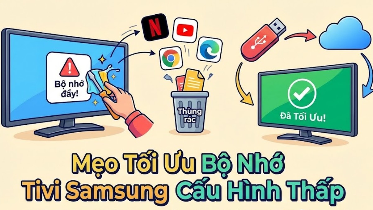 Mẹo tối ưu dung lượng bộ nhớ cho Smart Tivi Samsung có cấu hình thấp