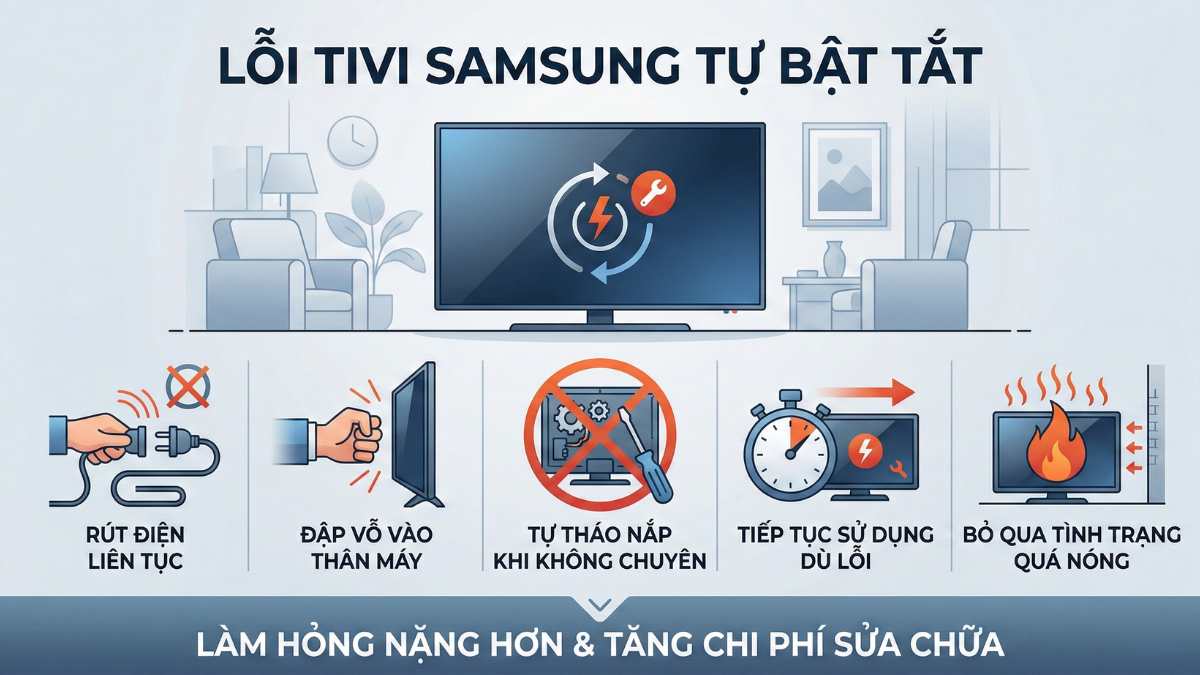 Những sai lầm khiến tivi Samsung hỏng nặng hơn