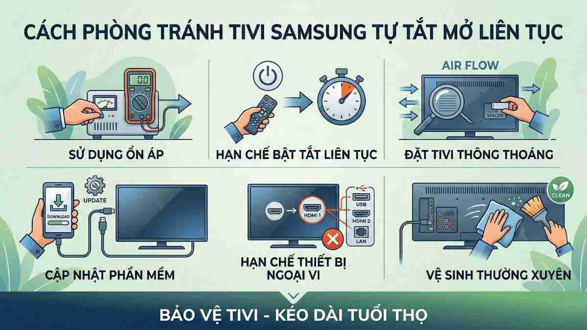 Cách phòng tránh tình trạng tivi Samsung tự tắt mở liên tục