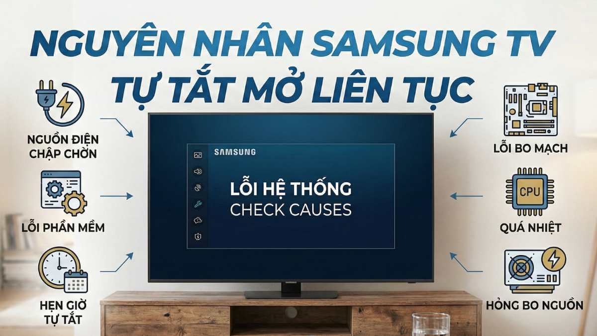 Nguyên nhân khiến tivi Samsung tự tắt mở liên tục