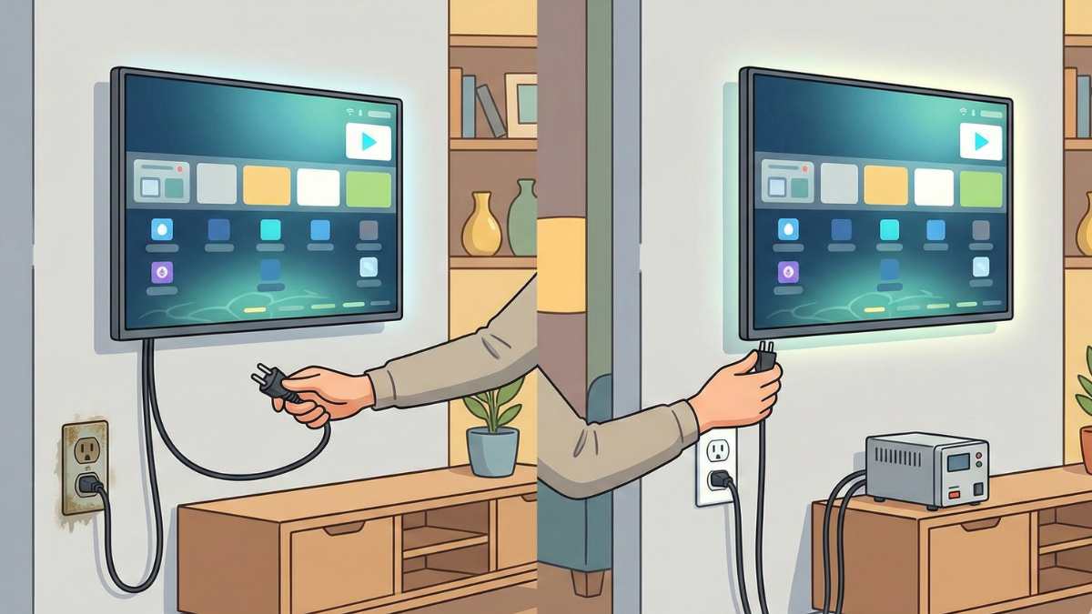 Thay đổi ổ cắm và kiểm tra dây nguồn