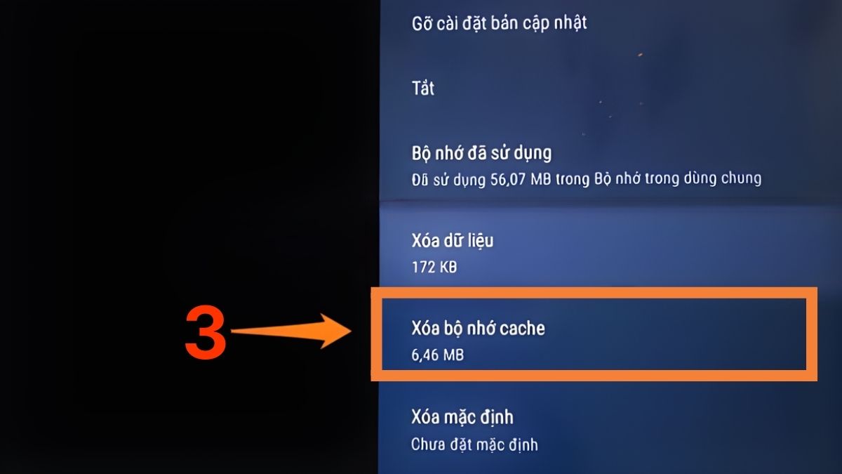 Xóa cache và dữ liệu ứng dụng