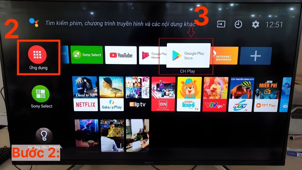 Cập nhật ứng dụng trên tivi Sony