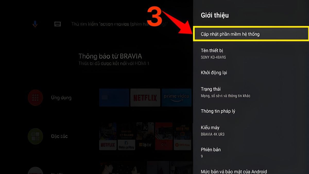 Cập nhật phần mềm (firmware) tivi Sony